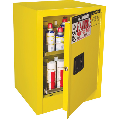 Armoire de s&eacute;curit&eacute; d'&eacute;tabli pour produits inflammables EX Sure-Grip, 24 gal., 1 Porte(s), 21" La x 27" h x 18" p Haskins Industrial Inc.