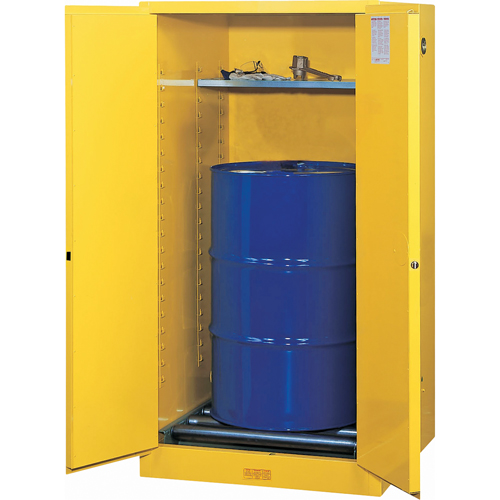Sure-Grip&reg; EX Vertical Drum Storage Cabinets, 55 US gal. Cap., Yellow Haskins Industrial Inc.