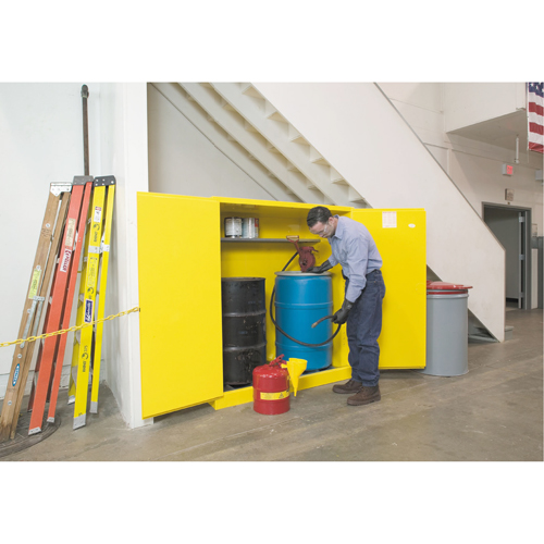 Armoires Sure-Grip EX pour entreposage de barils &agrave; la verticale, Capacit&eacute; de 110 gal. US, 2 barils, Jaune Haskins Industrial Inc.