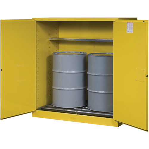 Armoires Sure-Grip EX pour entreposage de barils &agrave; la verticale, Capacit&eacute; de 110 gal. US, 2 barils, Jaune Haskins Industrial Inc.