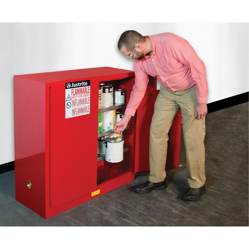 Armoire de s&eacute;curit&eacute; pour la peinture et les encres combustibles EX Sure-Grip, 40 gal., 3 tablettes Haskins Industrial Inc.