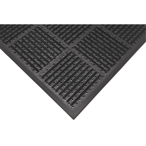 Tapis r&eacute;versible Outfront no 227, Caoutchouc, Grattoir Type, Motif &agrave; fentes, 3' x 6', Noir Haskins Industrial Inc.