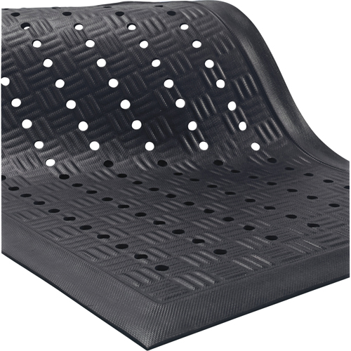 Tapis Cushion Station, &agrave; fentes, 3-4/25' x 12-3/5' x 9/16", Noir, Nitrile Haskins Industrial Inc.