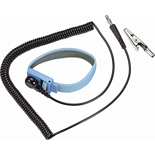 ESD 6' Coil Cord with Wrist Strap Haskins Industrial Inc.