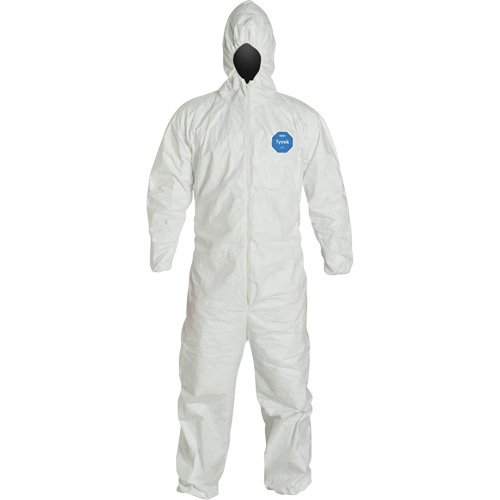 Hooded Coveralls, Medium, White, Tyvek&reg; 400 Haskins Industrial Inc.