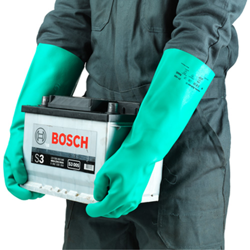 Solvex&reg; 37-165 Gloves, Size 2X-Large/11, 13" L, Nitrile, 22-mil Haskins Industrial Inc.