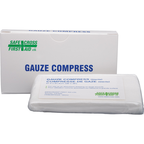 Gauze Compress, Pad, 36" L x 36" W, Sterile, Medical Device Class 1 Haskins Industrial Inc.