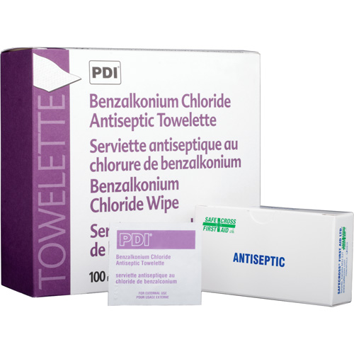 Lingettes antiseptiques au chlorure de benzalkonium, Serviette, Antiseptique Haskins Industrial Inc.
