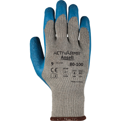 Gants ActivArmr 80-100, 9/Grand, R&ecirc;vetement Latex de caoutchouc, Calibre 10, Enveloppe en Polyester/Coton Haskins Industrial Inc.