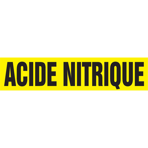 Marqueur de tuyau "Acid Nitrique", Autocollant, 4" h x 24" la, Noir sur jaune Haskins Industrial Inc.