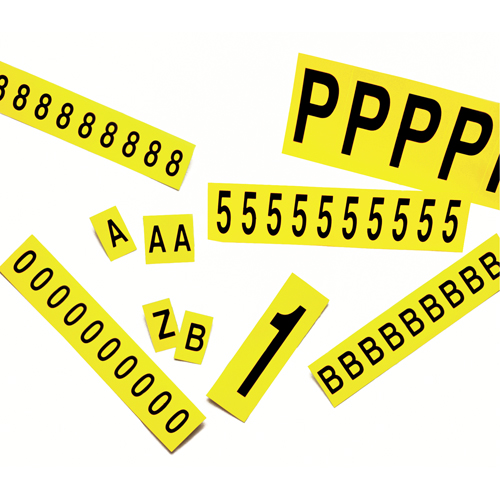 Individual Adhesive Letter Markers, F, 1" H, Black on Yellow Haskins Industrial Inc.