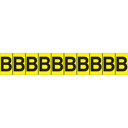 Rep&egrave;res adh&eacute;sifs &agrave; lettres individuelles, B, 1" h, Noir sur jaune Haskins Industrial Inc.