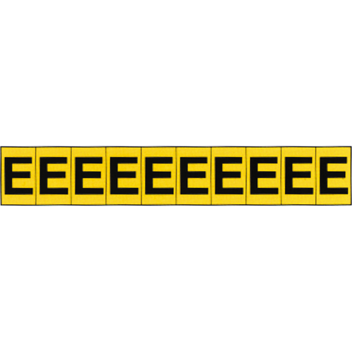 Individual Adhesive Letter Markers, E, 1" H, Black on Yellow Haskins Industrial Inc.