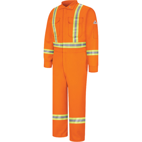Flame-Resistant Coveralls with Reflective Trim, Size 38, Orange, 12.2 cal/cm² Haskins Industrial Inc.