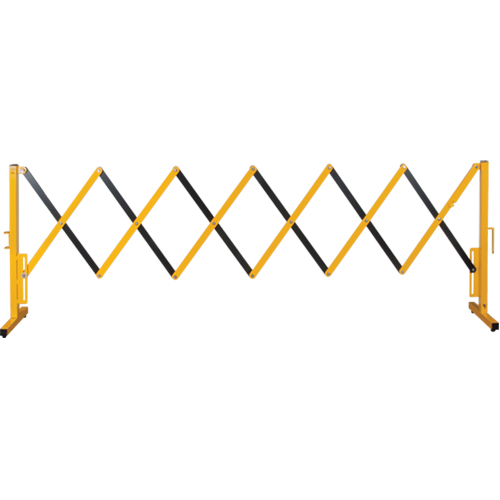 Expandable Barrier, 37" H x 11' L, Black/Yellow Haskins Industrial Inc.