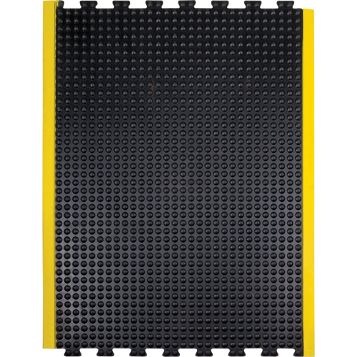 Tapis antifatigue en d&ocirc;me, &agrave; bulles, 3' x 4' x 1/2", Noir, Caoutchouc Haskins Industrial Inc.