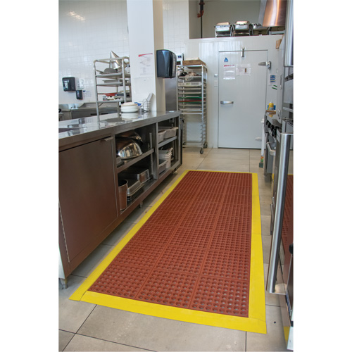 Anti-Fatigue Link Matting, Honeycomb, 3' x 3' x 1/2", Brown, Nitrile/Rubber Haskins Industrial Inc.