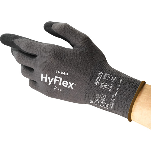 Hyflex&reg; 11-840 Gloves, 9/Large, Foam Nitrile Coating, 15 Gauge, Nylon Shell Haskins Industrial Inc.