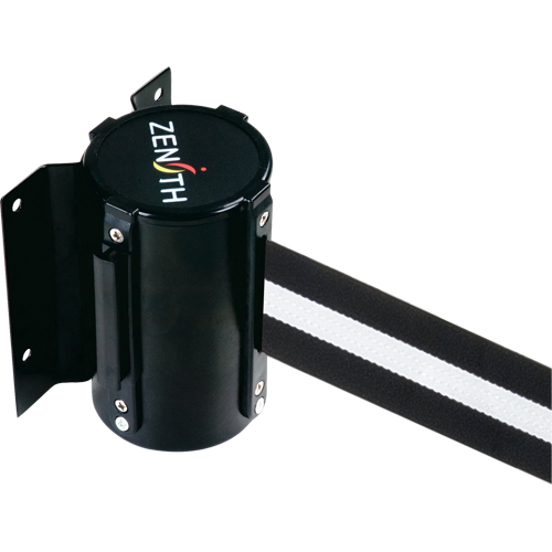 Wall Mount Barrier, Steel, Screw Mount, 7', Black/White Tape Haskins Industrial Inc.