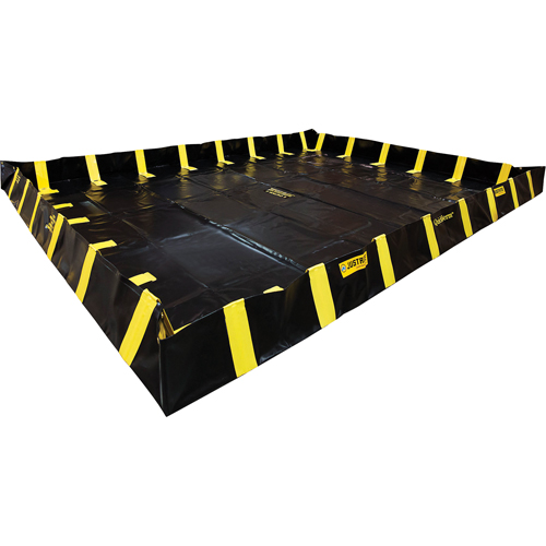QuickBerm&reg; Containment Berm with Inside Wall Supports, 1795 gal. Capacity, 12' W x 20' L x 12" H, Snap-Up Bracket Haskins Industrial Inc.