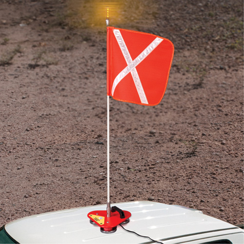Support porte-drapeau Safety Whip, Fixation Aimant Haskins Industrial Inc.