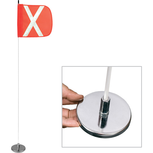 Tiges de s&eacute;curit&eacute; pour travaux l&eacute;gers Safety Whip, Fixation Aimant, Hauteur 5', Orange Haskins Industrial Inc.