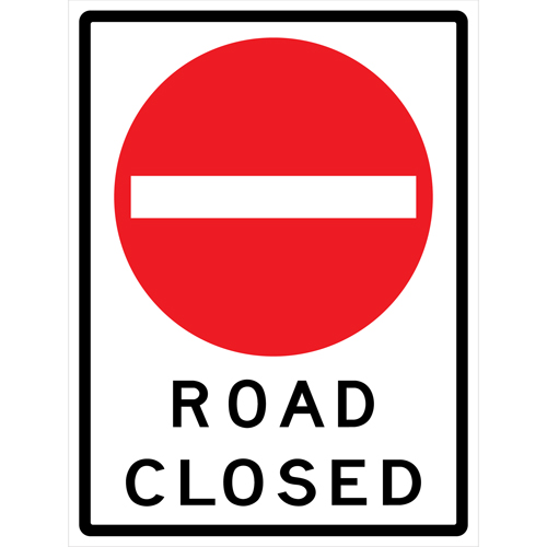"Road Closed" Roll-Up Traffic Sign, 36" x 48", Vinyl, English with Pictogram Haskins Industrial Inc.