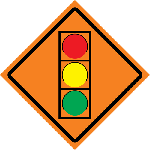 Stop Light Roll-Up Traffic Sign, 29-1/2" x 29-1/2", Vinyl, Pictogram Haskins Industrial Inc.
