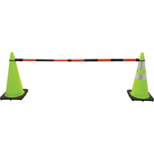 Retractable Cone Bar, 7' 5" Extended Length, Black/Orange Haskins Industrial Inc.