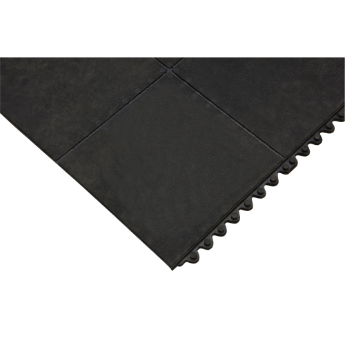 Tapis antifatigue, Lisse, 3' x 3' x 1/2", Noir, Caoutchouc naturel Haskins Industrial Inc.