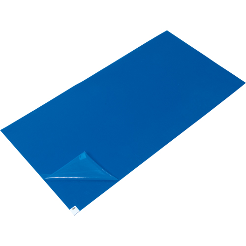 Tapis pelables de rechange pour salle blanche, &eacute;paisseur 1,57 mils, 3' la, 3-3/4' lo x Bleu Haskins Industrial Inc.