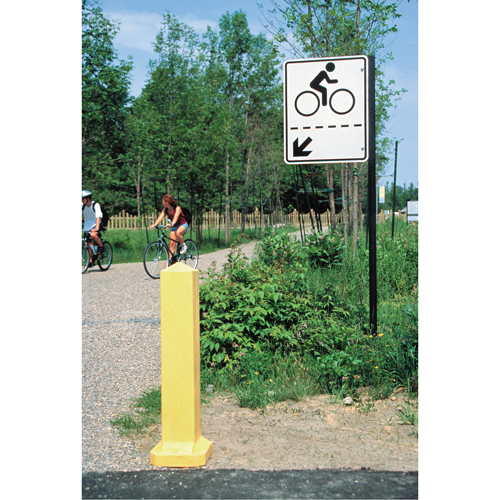 Bollards, Plastic, 33" H x 6" W, Yellow Haskins Industrial Inc.