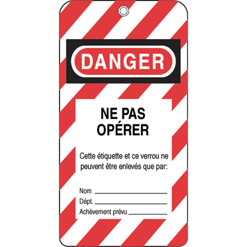 Lockout Tags, Plastic, 3" W x 5-3/4" H, French Haskins Industrial Inc.