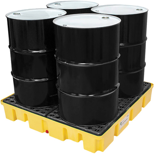Poly-Slim-Line Spill Pallet without Drain, 66 US gal. Spill Capacity, 49" x 49" x 8.75" Haskins Industrial Inc.