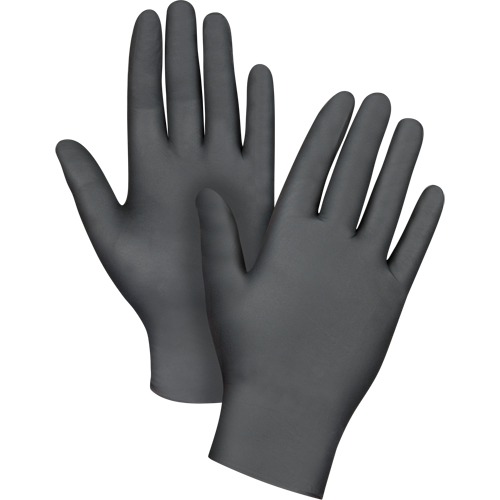 Medical Grade Disposable Gloves, X-Large, Nitrile, 6-mil, Powder-Free, Black, Class 2 Haskins Industrial Inc.