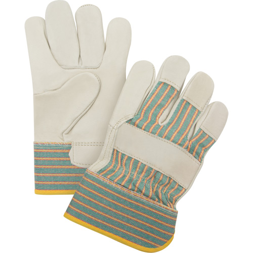 Abrasion-Resistant Fitter's Gloves, Medium, Grain Cowhide Palm Haskins Industrial Inc.
