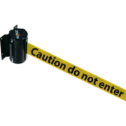 Wall Mount Barrier, Steel, Screw Mount, 7', Black/Yellow Tape Haskins Industrial Inc.