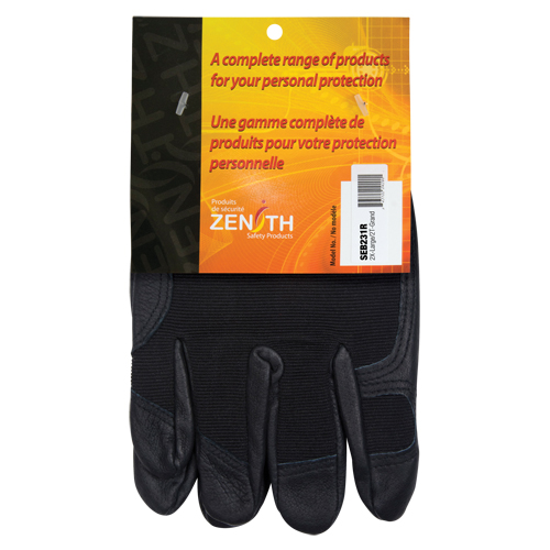 ZM300 Mechanic's Gloves, Grain Leather Palm, Size Large Haskins Industrial Inc.