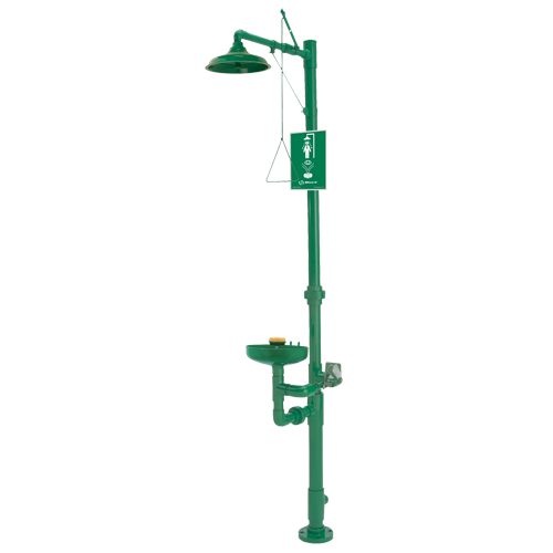 Combinaisons de douche oculaire/faciale & douche d'urgence, Socle Haskins Industrial Inc.