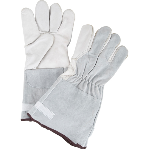 Gants de travail doubl&eacute;s pour l'hiver &agrave; dext&eacute;rit&eacute; ultime, Grand, Paume en Cuir fleur de ch&egrave;vre, Doublure en Molleton Haskins Industrial Inc.