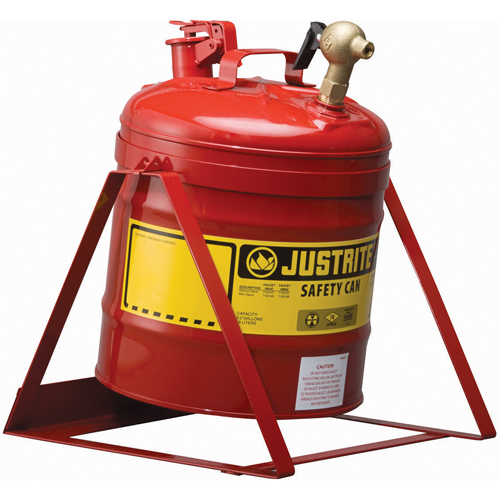 Bidon avec robinet s&eacute;curitaires pour laboratoires, Type I, Acier, 5 gal. US, Rouge, Homologu&eacute; FM Haskins Industrial Inc.