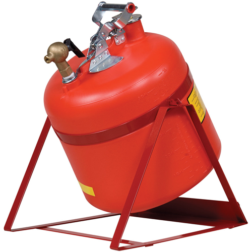 Laboratory Safety Can with Faucet, Type I, Steel, 5 US gal., Red, FM Approved Haskins Industrial Inc.