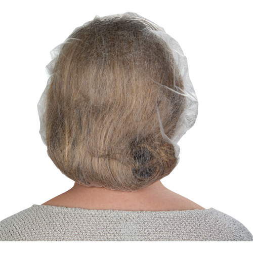 Non-Woven Bouffant Caps, Polypropylene, 21"/Large, White Haskins Industrial Inc.