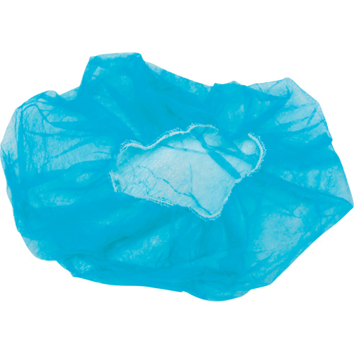 Non-Woven Bouffant Caps, Polypropylene, 21"/Large, Blue Haskins Industrial Inc.
