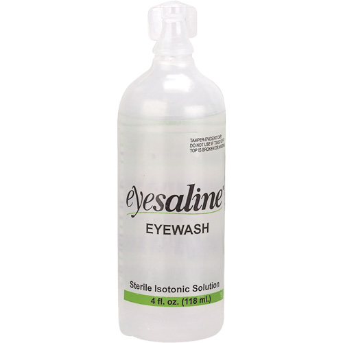 Bouteilles de solution saline pour douche oculaire, Bouteille Plein, 4 oz Haskins Industrial Inc.