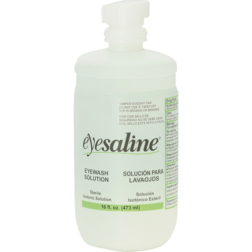 Bouteilles de solution saline pour douche oculaire, Bouteille Plein, 16 oz Haskins Industrial Inc.