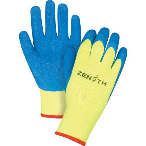 Gants haute visibilit&eacute; doubl&eacute;s d'acrylique & enduits de caoutchouc, 11/2T-Grand, R&ecirc;vetement Latex de caoutchouc, Calibre 7, Enveloppe en Tissu &eacute;ponge Haskins Industrial Inc.