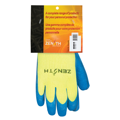 High Visibility Coated Gloves, 2X-Large, Rubber Latex Coating, 7 Gauge, Acrylic Shell Haskins Industrial Inc.