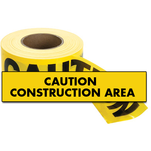 Rubans standards pour barricades, Anglais, 3" la x 1000' lo, 2 mils, Noir sur jaune Haskins Industrial Inc.