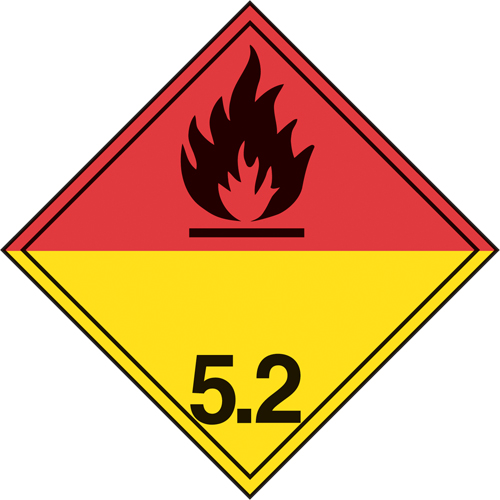 TDG Shipping Labels, Class 5.2, Organic Peroxides, Paper Haskins Industrial Inc.